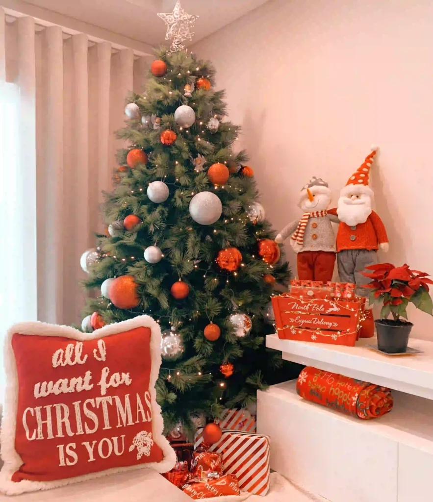 Christmas Tree Skirt Ideas personalized embroidered monogram under tree