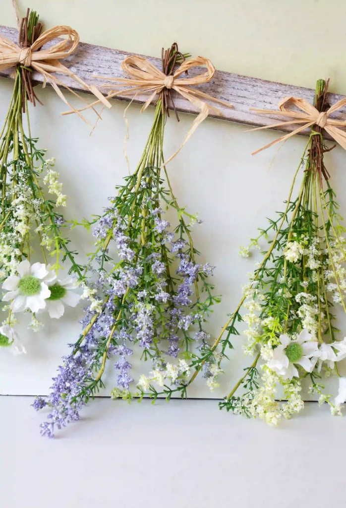 Rustic farmhouse grapevine wreath styles with burlap and pinecones