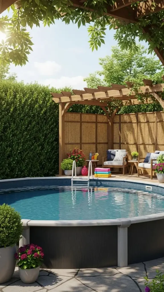 Privacy Landscaping Around Above Ground Pools