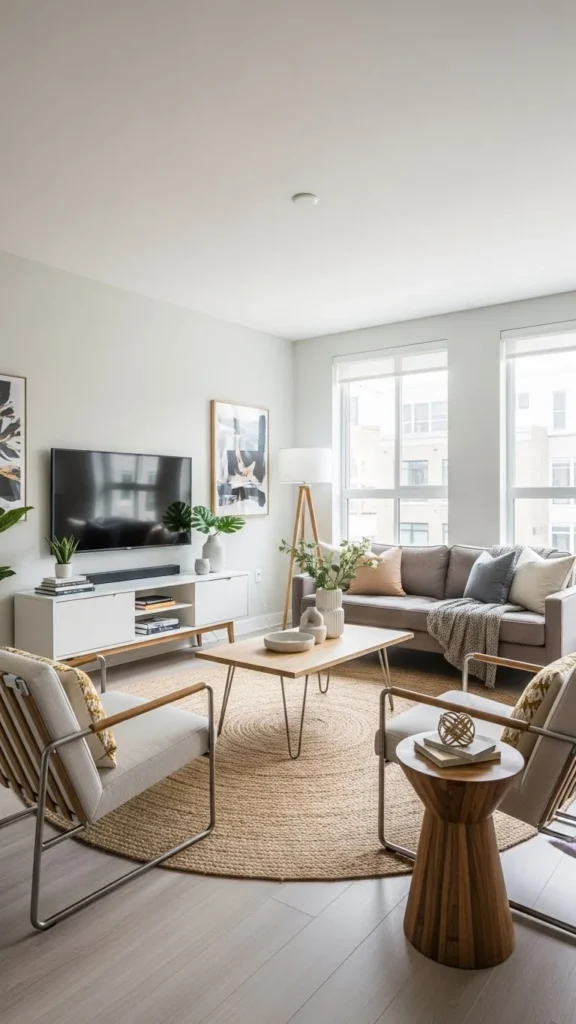 Apartment Living Room Ideas with smart layout planning and balanced furniture placement