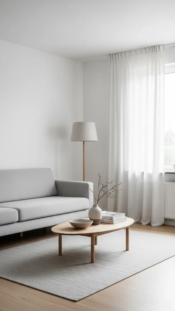 Apartment Living Room Ideas with minimalist design and clutter-free styling