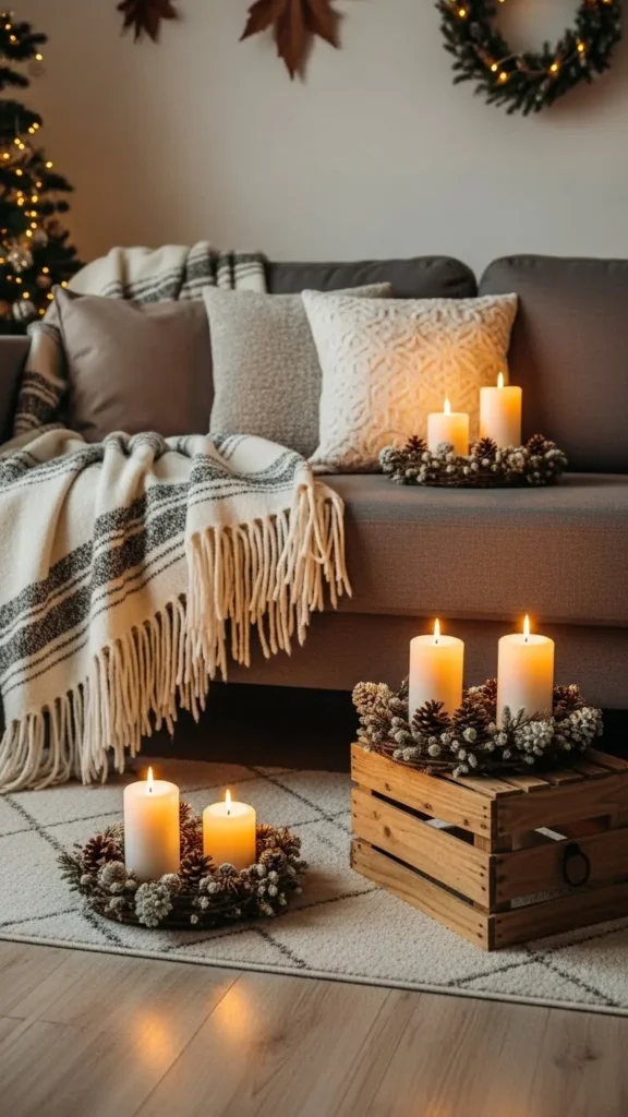Cozy Living Room Ideas with seasonal decor accents and natural textures