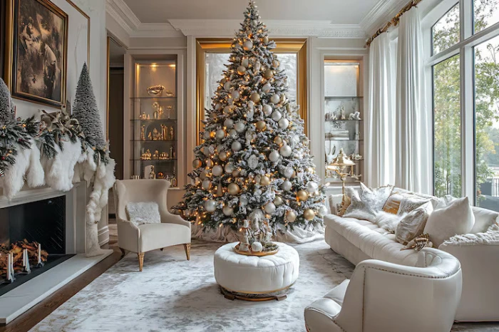 Creative Christmas Tree Ideas in a cozy living room