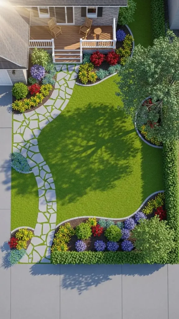 Front House Landscaping Ideas layout plan for curb appeal