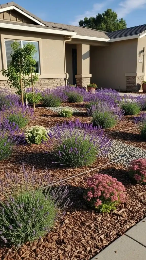 Front House Landscaping Ideas with low-maintenance and water wise plants