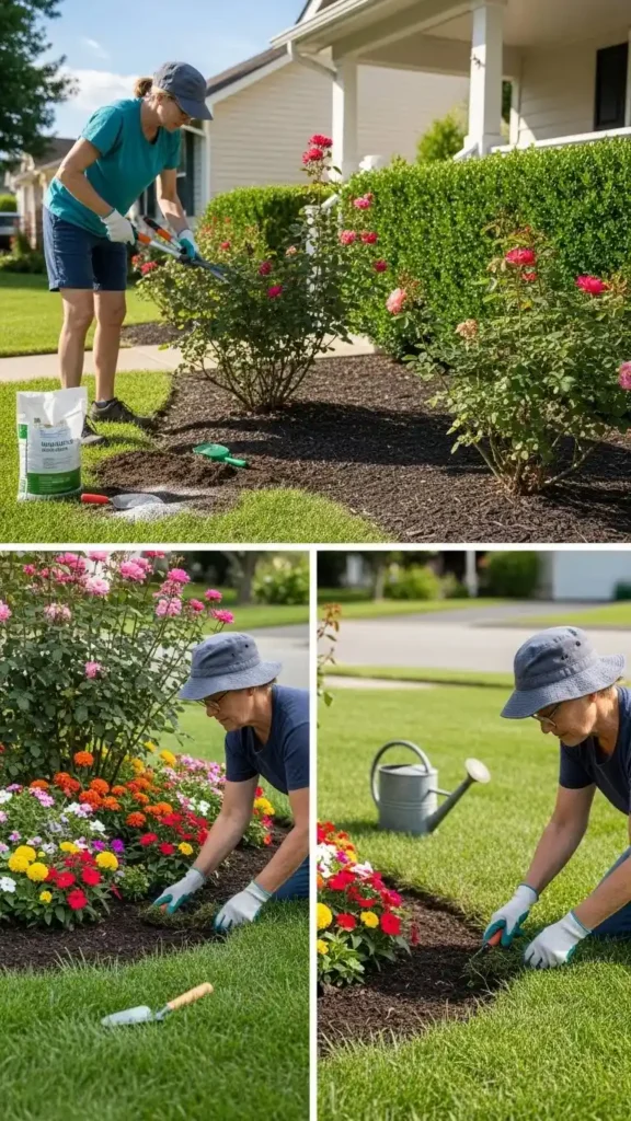 Front House Landscaping Ideas with seasonal maintenance