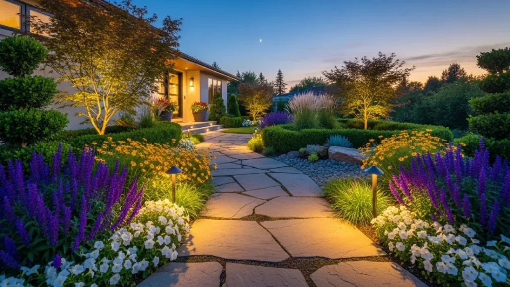 Front House Landscaping Ideas with modern front yard design