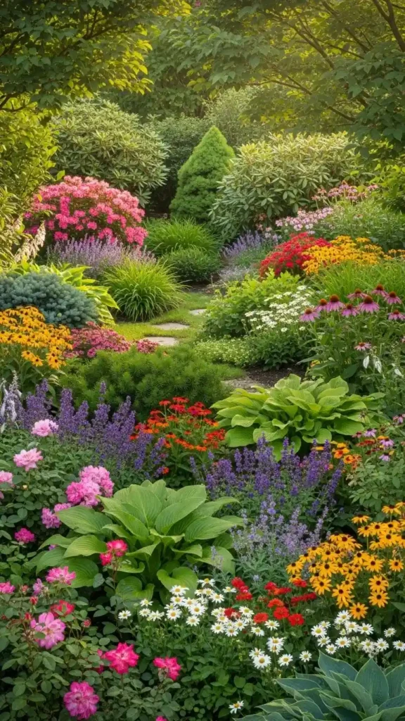 Plant-first Front Yard Landscaping Ideas with flowers and shrubs