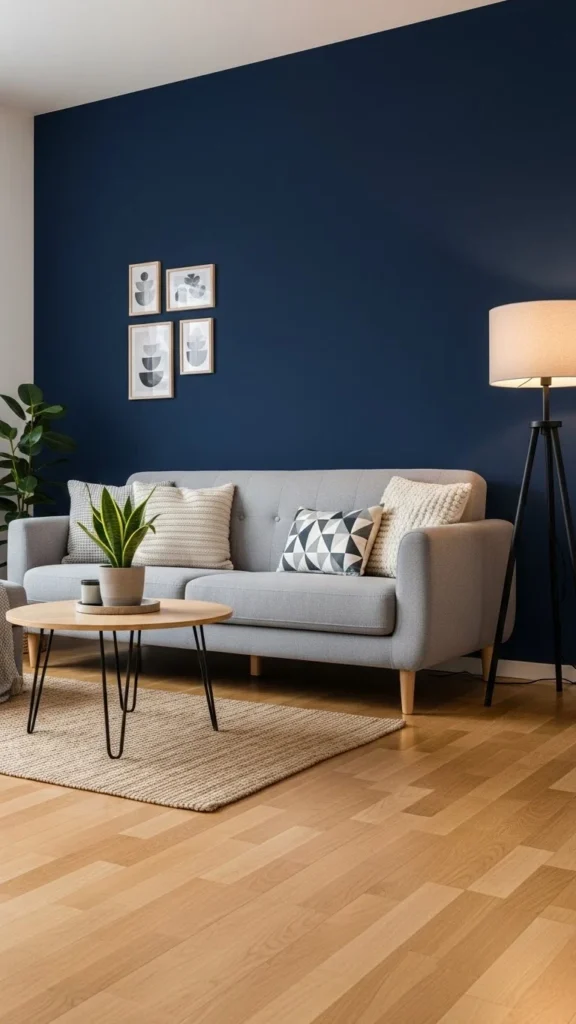 Living Room Accent Wall Ideas with modern painted wall