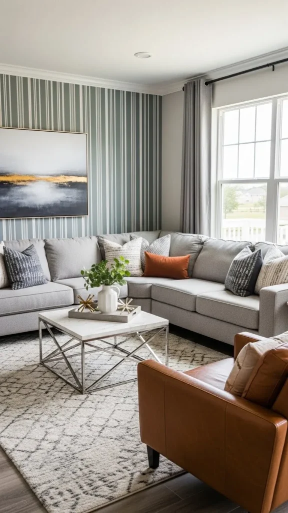 Living Room Accent Wall Ideas with TV wall