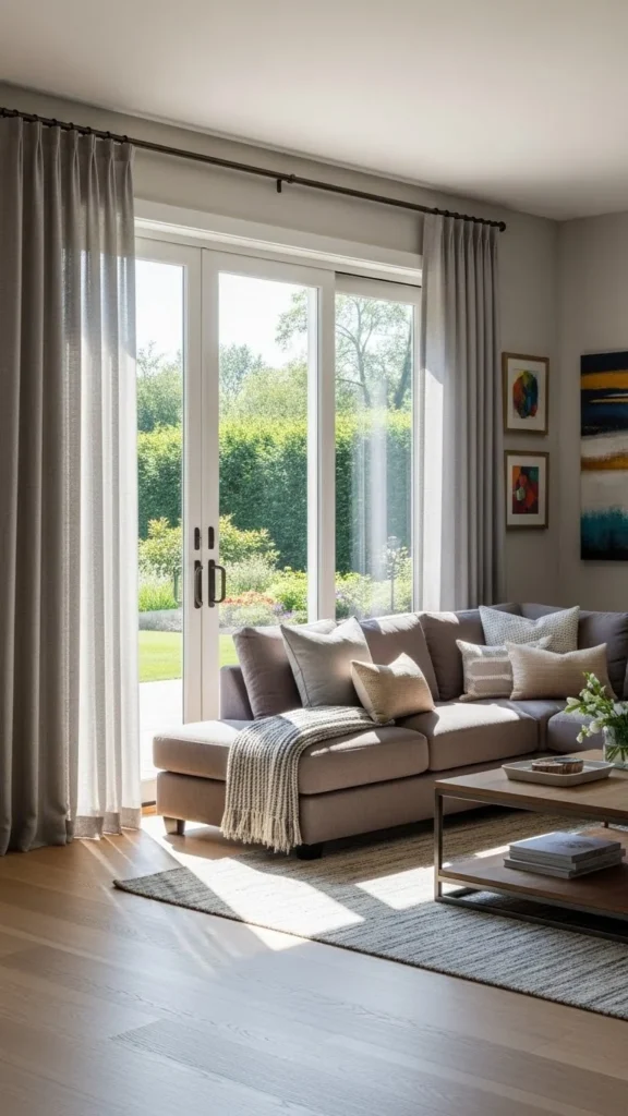 Living Room Curtain Ideas for large windows and sliding doors