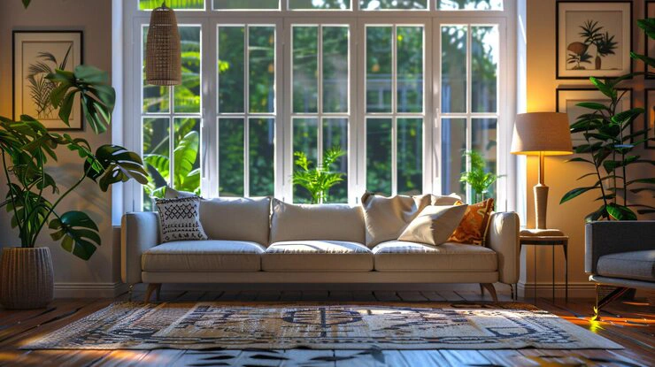 Living Room Furniture Ideas with Modern Sofa and Cozy Accents