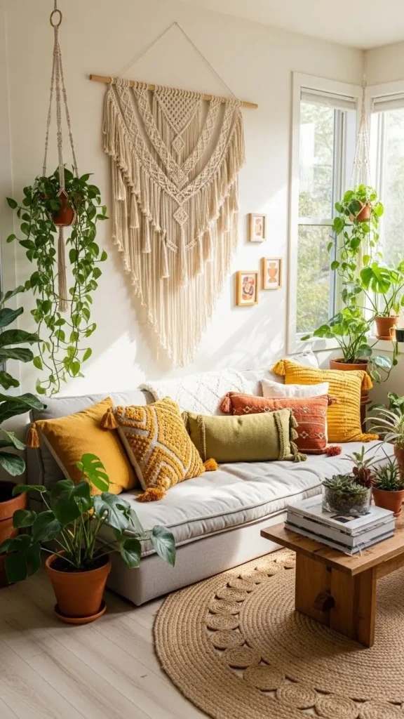 Living Room Wall Decor Ideas macrame wall hanging