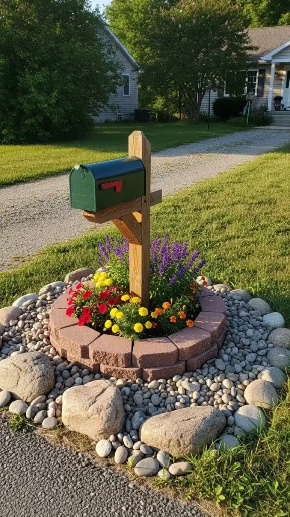 Stone and Brick Mailbox Landscaping Ideas