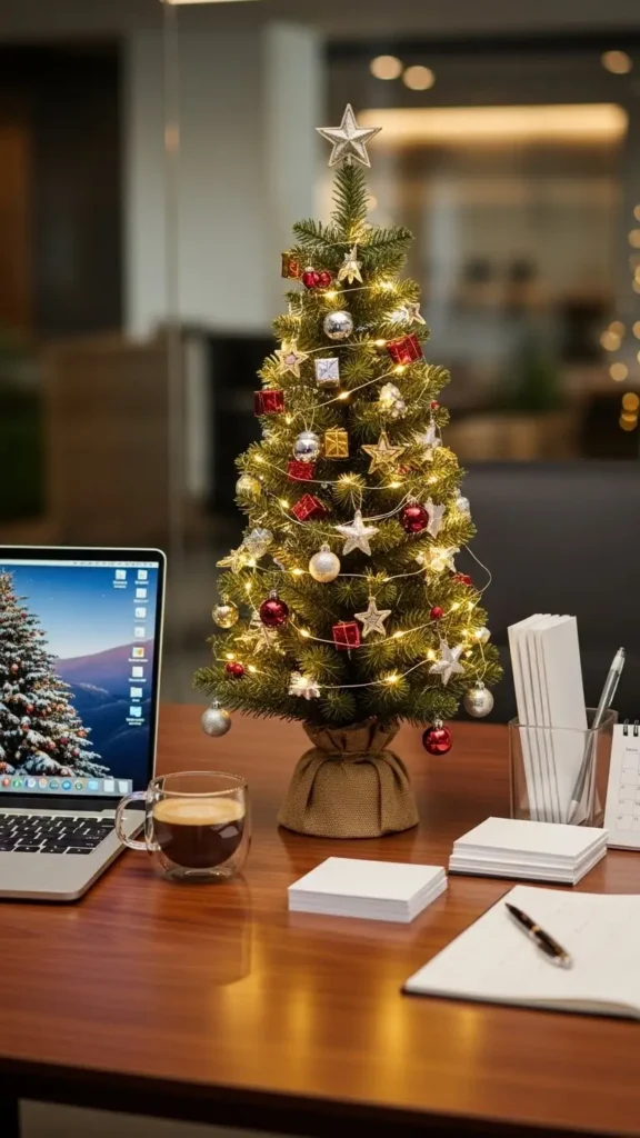 Mini Christmas Tree Ideas for Office Desk
