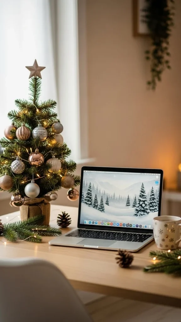 Mini Christmas tree ideas for office desks