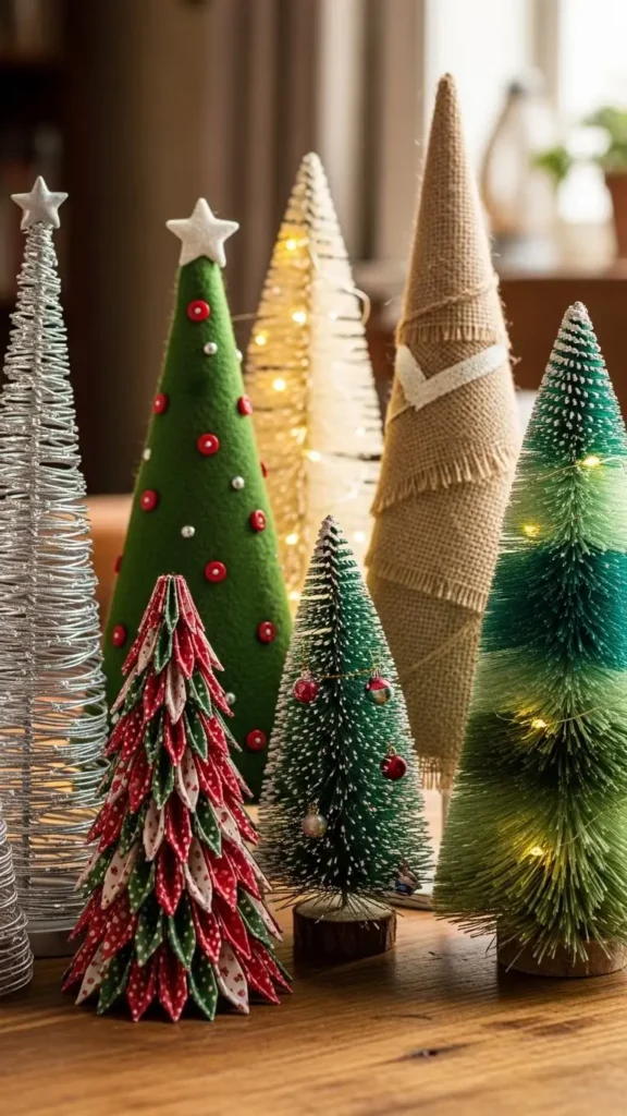 Miniature Christmas tree sizes and materials