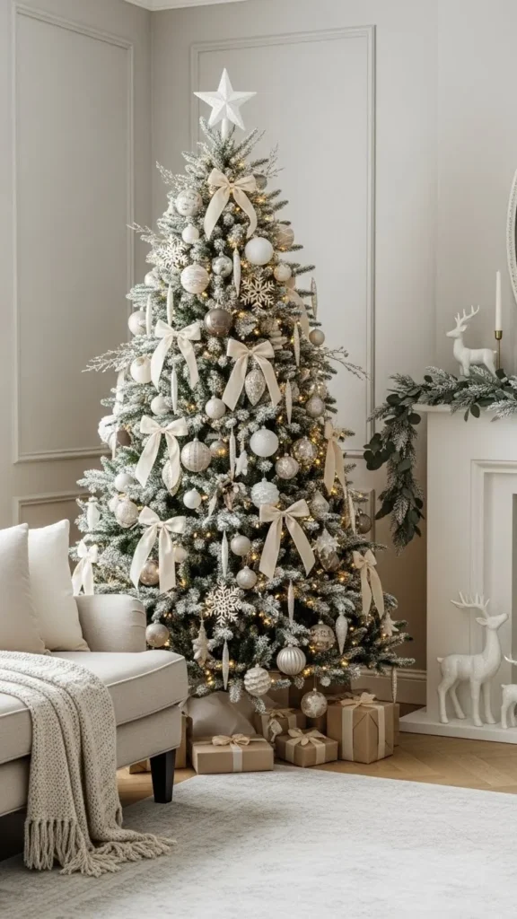 Modern Christmas Tree Ideas with neutral color palette