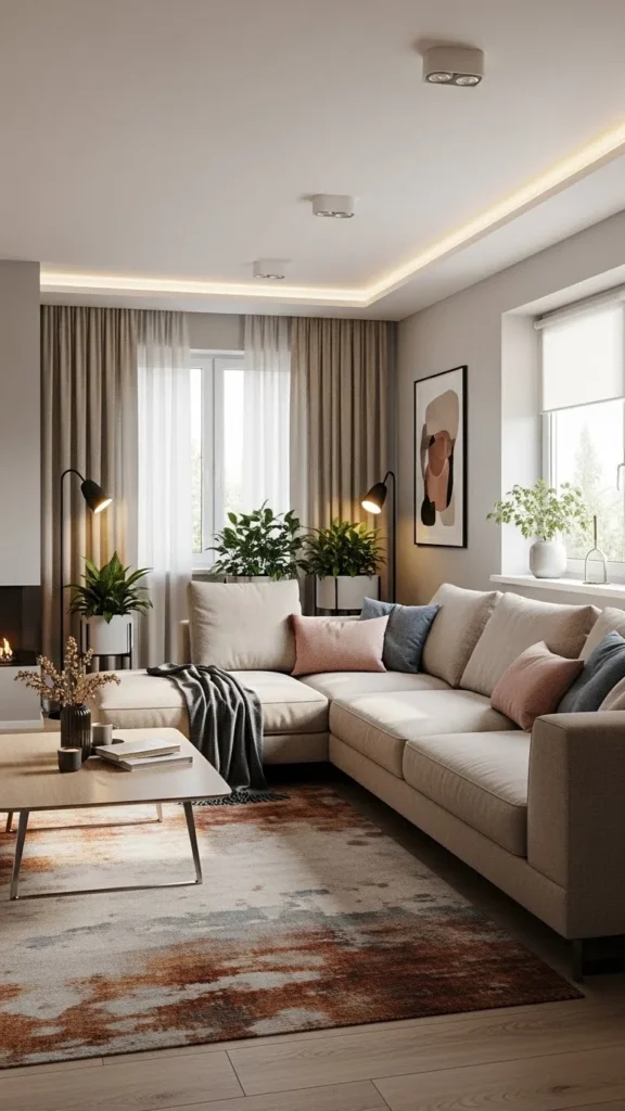 Modern Living Room Ideas using a neutral color palette