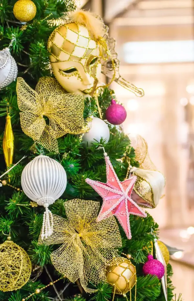 Hot Pink Glam Christmas Tree Ideas inspired by Barbiecore trends