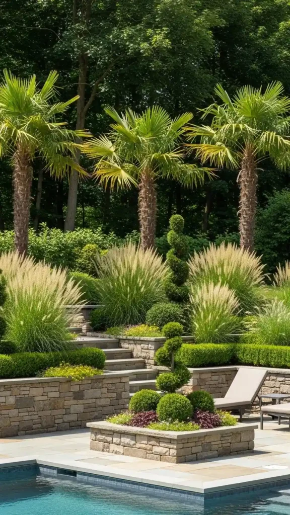 Pool Landscaping Ideas with poolside plants and greenery