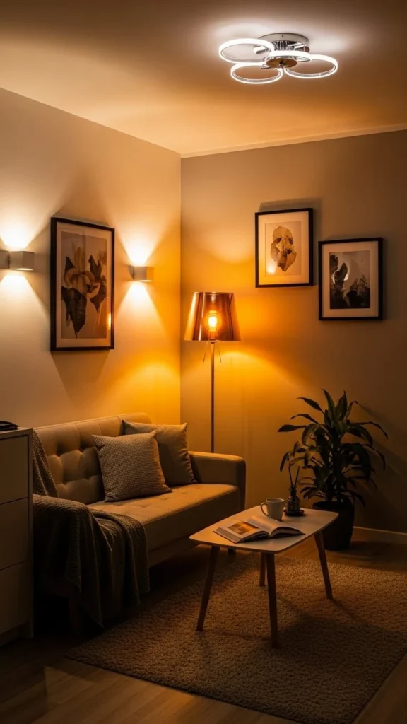 Small Living Room Ideas with smart lighting
