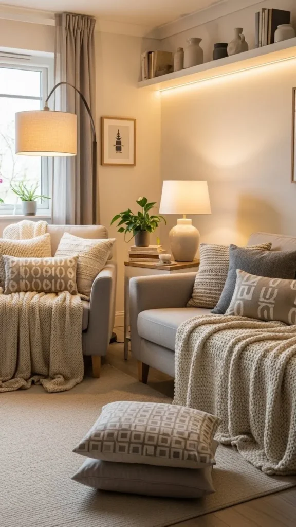 Cozy Small Living Room Ideas that still feel open