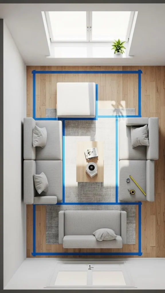 Small Living Room Ideas showing smart planning for layout