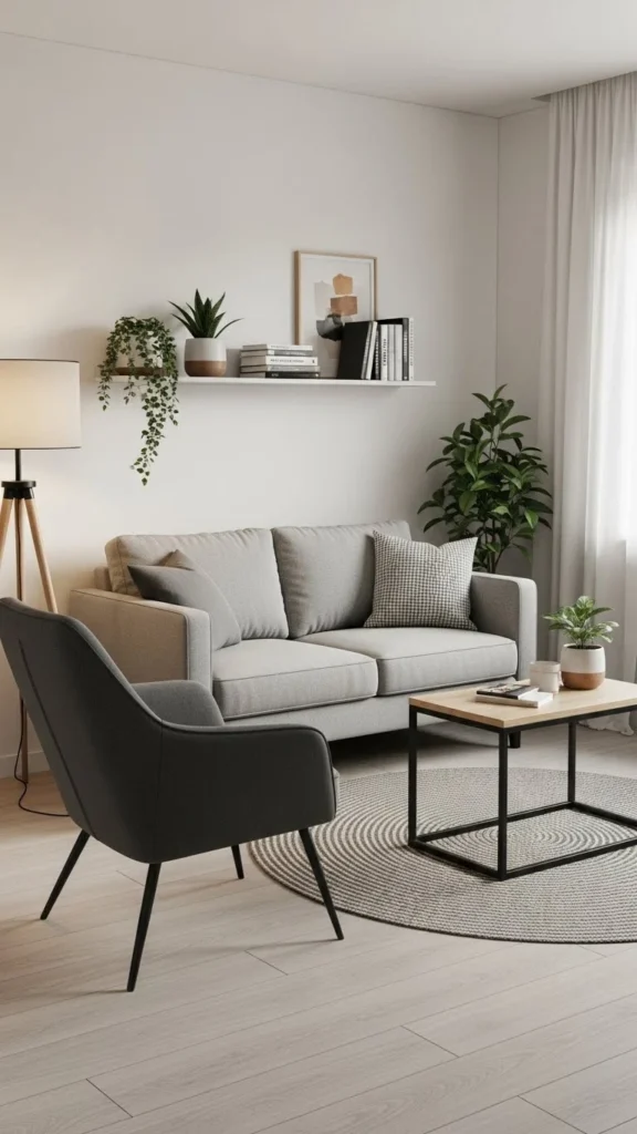 Small Living Room Ideas with functional furniture layout