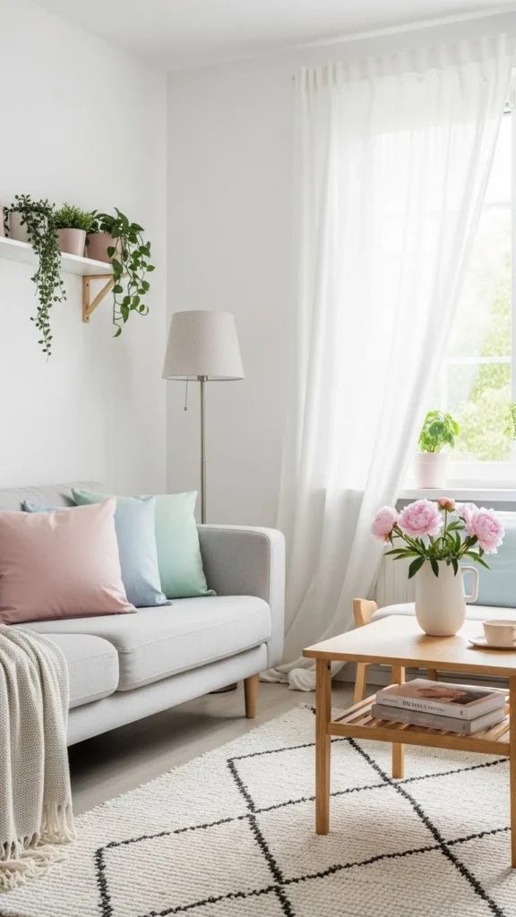 Small Living Room Ideas using light color palettes