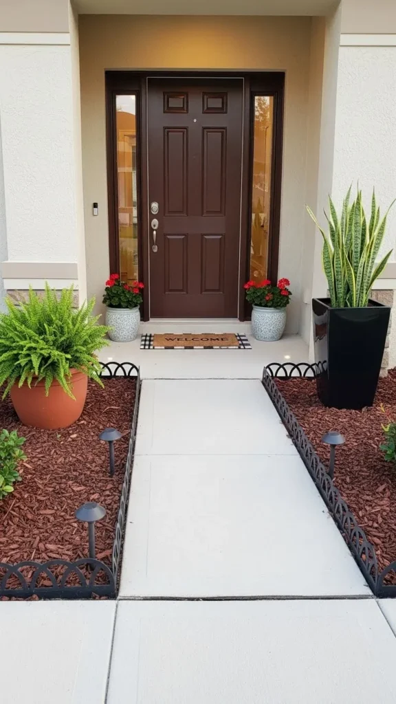 Front Entry Landscaping Ideas with finishing touches and polished look
