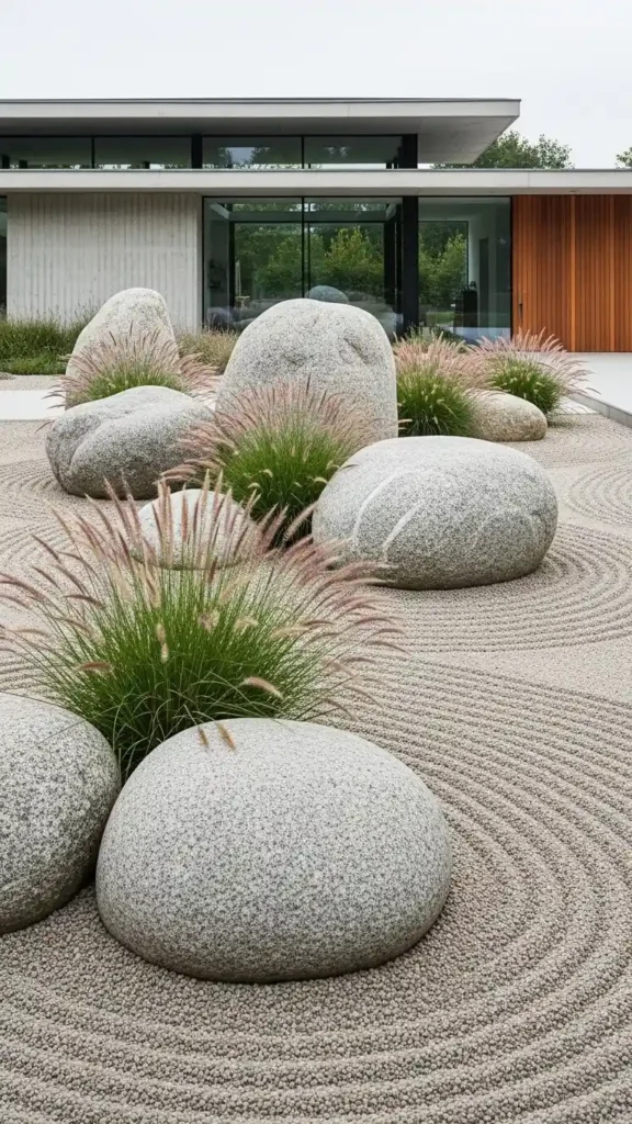 Rock Garden Landscaping Ideas with modern minimalist stone design