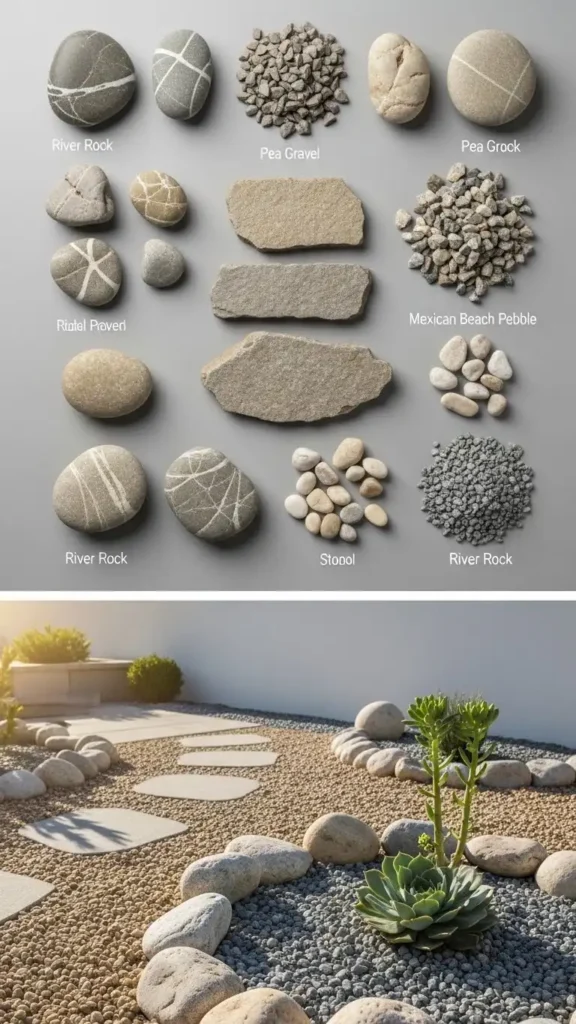 Rock Garden Landscaping Ideas using decorative rocks gravel and stone