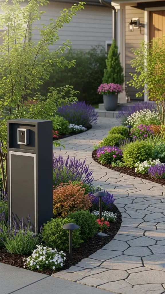 Small Front Yard Landscaping Ideas showing a welcoming front yard with pathway