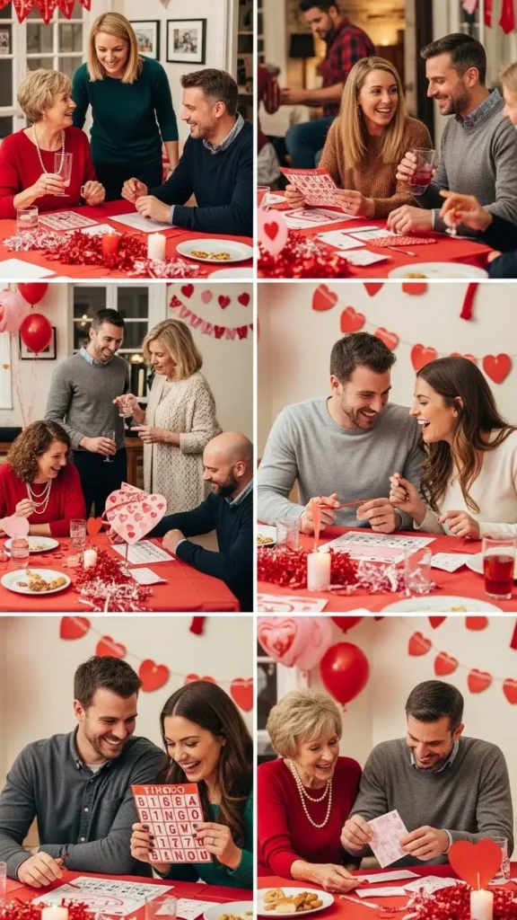 Valentine’s Day Party Ideas For Adults Guests enjoying interactive games and icebreakers