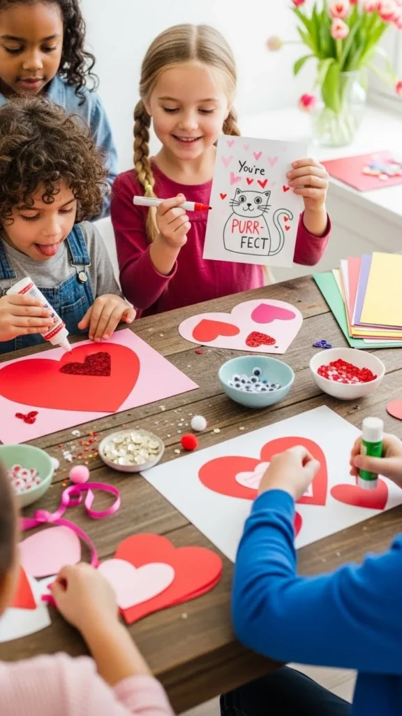 DIY Valentine’s Day Party Ideas For Kids crafting fun