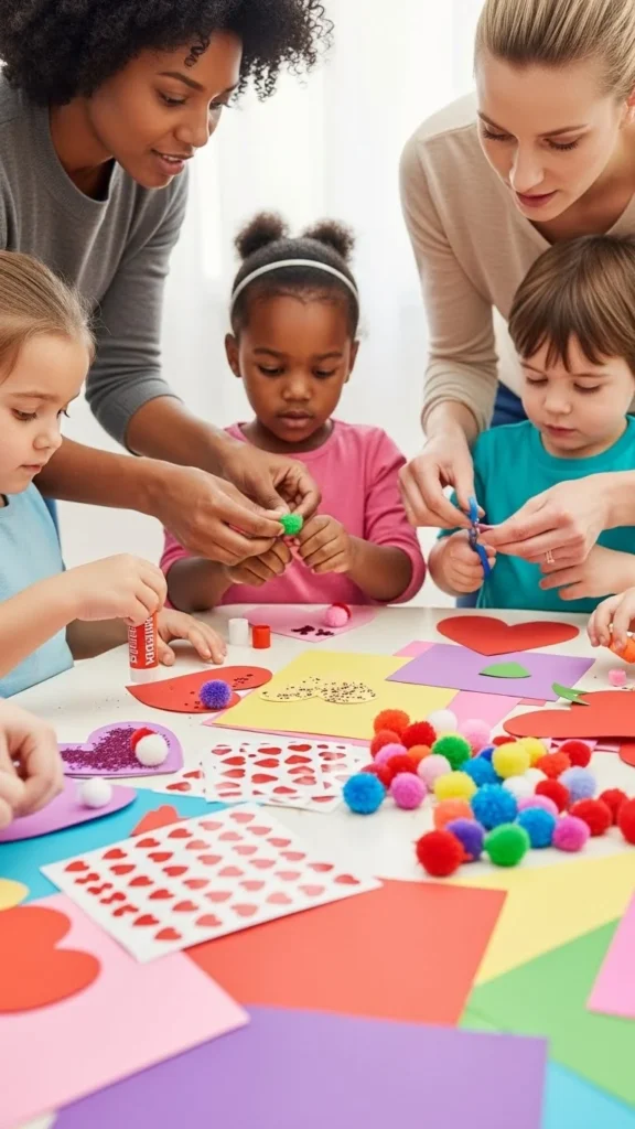 Heart-themed crafts for Valentine’s Day Party Ideas For Preschools