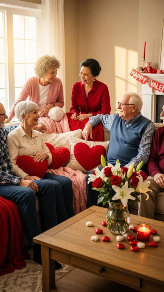 Valentine’s Day Party Ideas For Seniors enjoying a warm and joyful celebration
