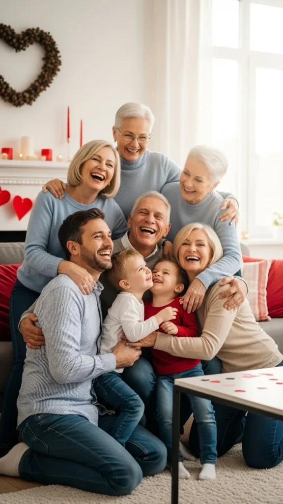 family bonding during valentine’s day party at home