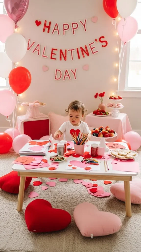 Valentine’s Day party ideas for toddlers at home with cozy decor