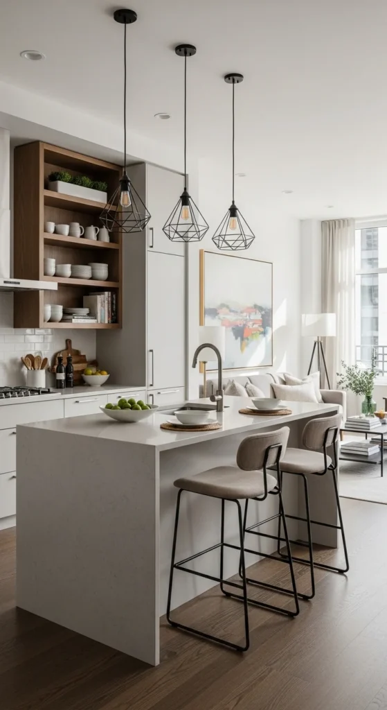 Apartment Kitchen Ideas with open-concept layout