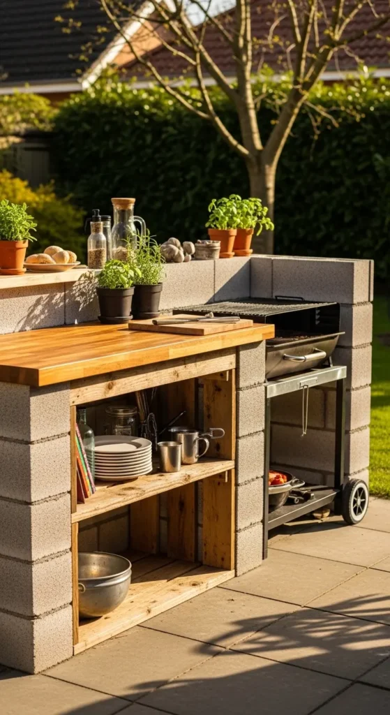 DIY Cheap Outdoor Kitchen Ideas using budget-friendly materials
