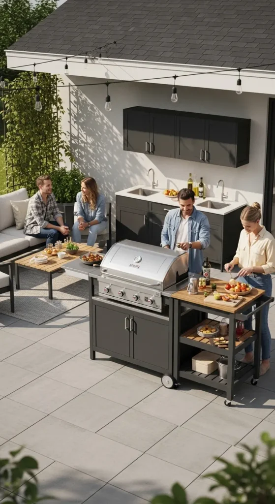 Cheap Outdoor Kitchen Ideas with portable and modular setup