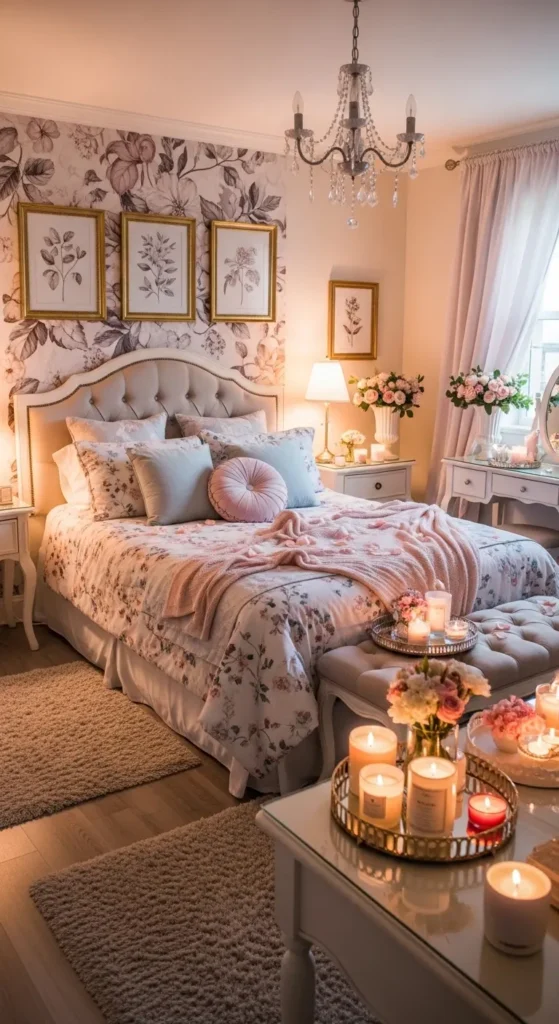 Feminine Bedroom Ideas with romantic decor accents