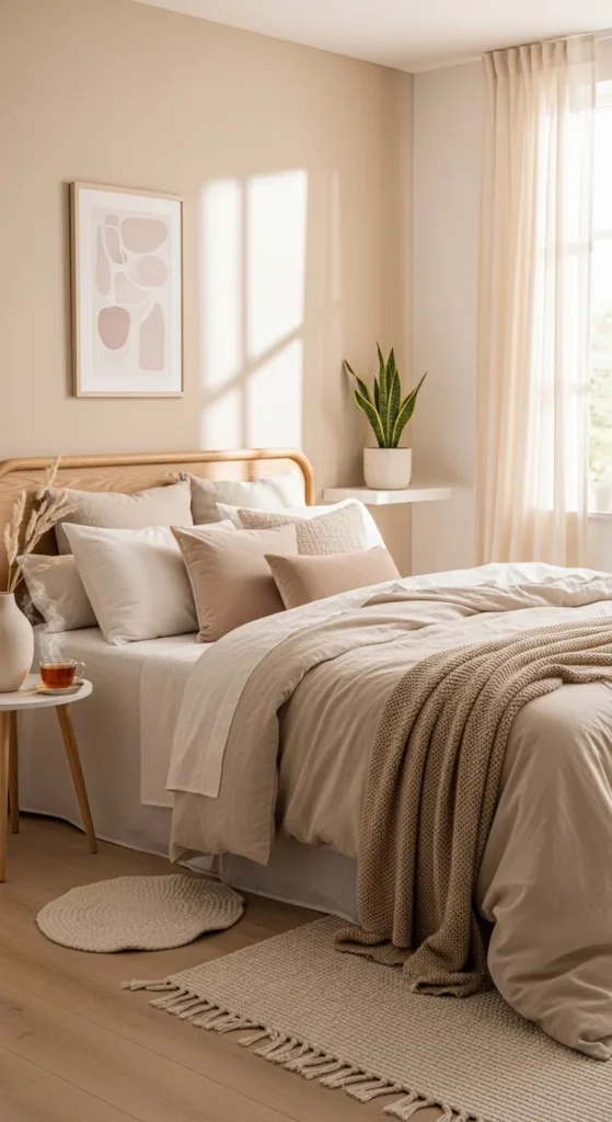 Feminine Bedroom Ideas with neutral tones