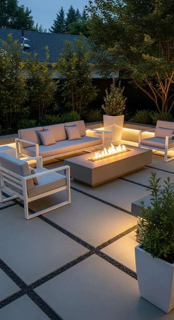 Modern fire pit landscaping ideas for outdoor patios