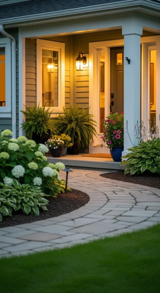Front of home landscaping ideas that create a welcoming entrance