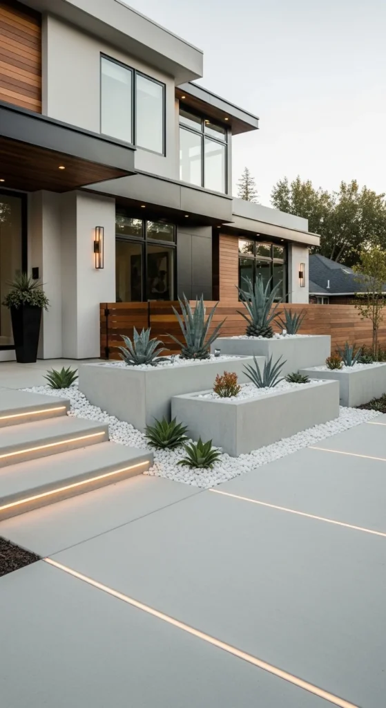 Modern front of home landscaping ideas