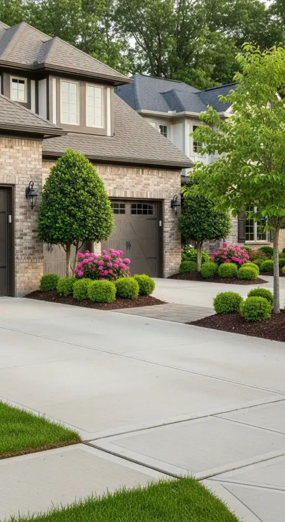 garage landscaping ideas to improve curb appeal with plants and mulch