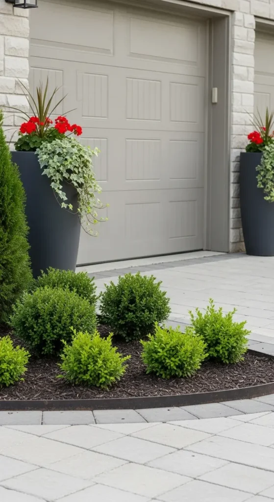 garage landscaping ideas around garage doors for a polished look
